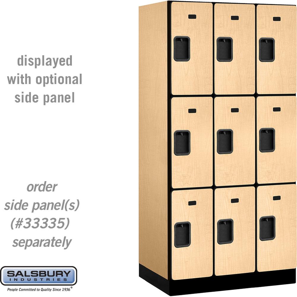 12" Wide Triple Tier Designer Wood Locker - 3 Wide - 6 Feet High - 21" Deep by Salsbury