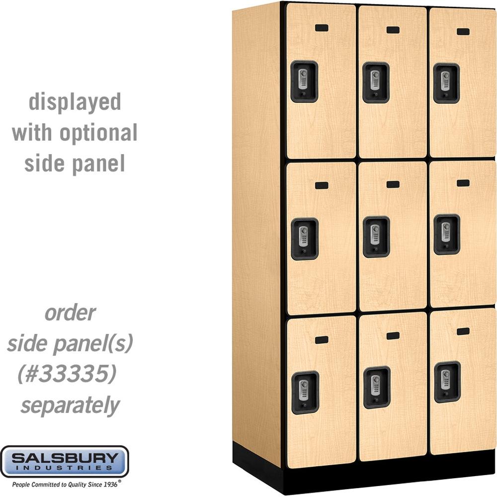 12" Wide Triple Tier Designer Wood Locker - 3 Wide - 6 Feet High - 21" Deep by Salsbury