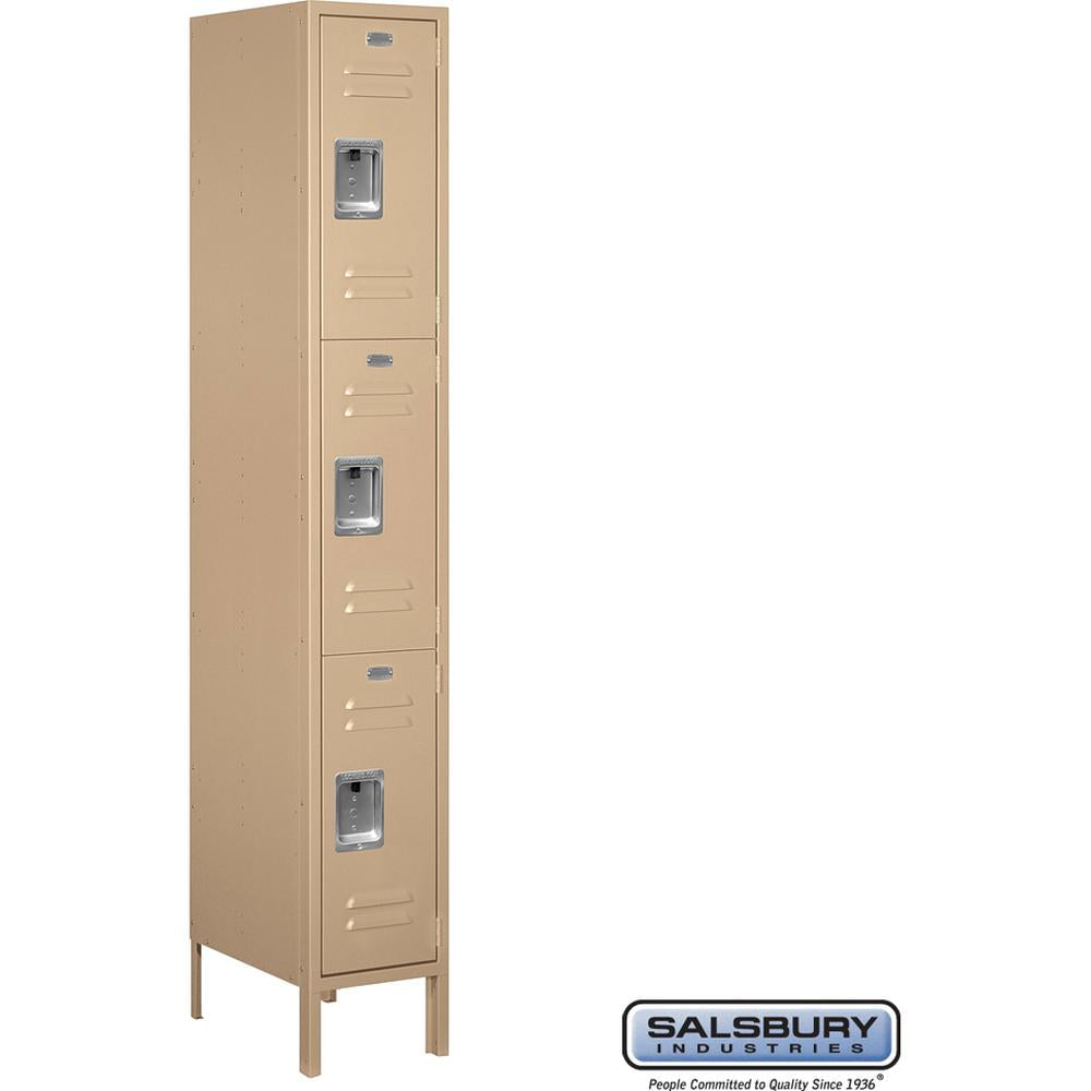 12" Wide Triple Tier Standard Metal Locker - 1 Wide - 6 Feet High - 18" Deep by Salsbury