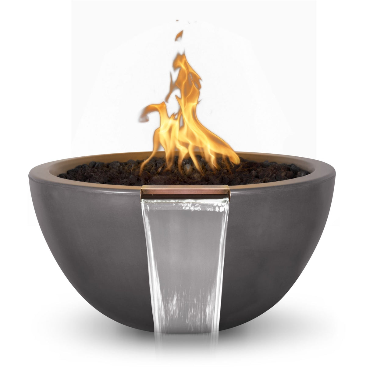 The Outdoor Plus Luna Concrete Fire & Water Bowl plus Free Cover