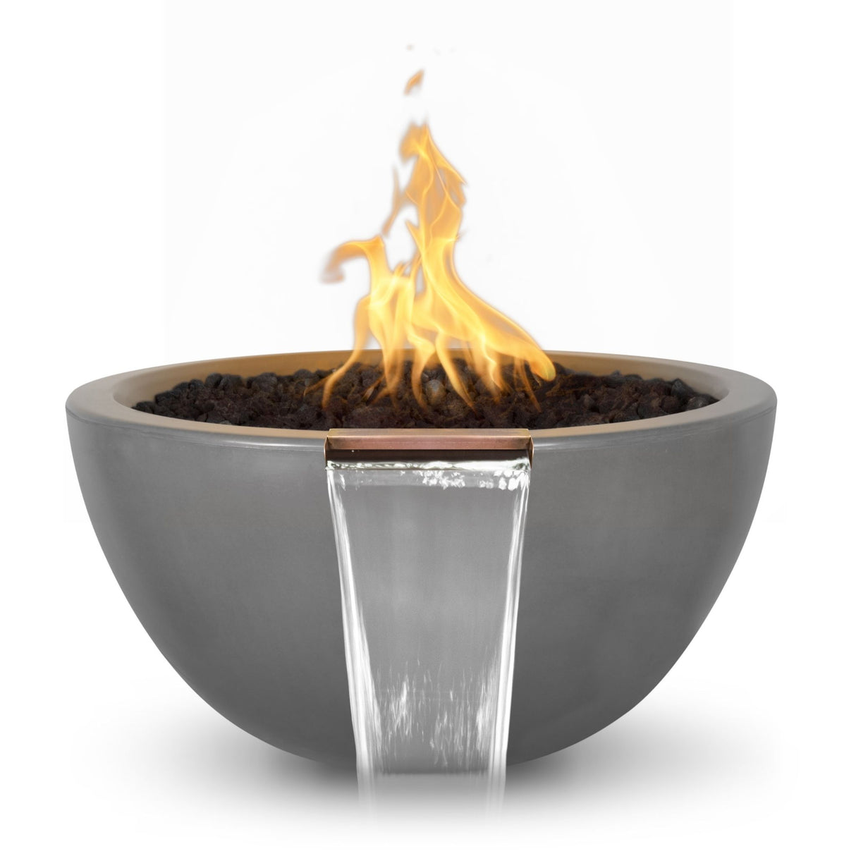 The Outdoor Plus Luna Concrete Fire & Water Bowl plus Free Cover