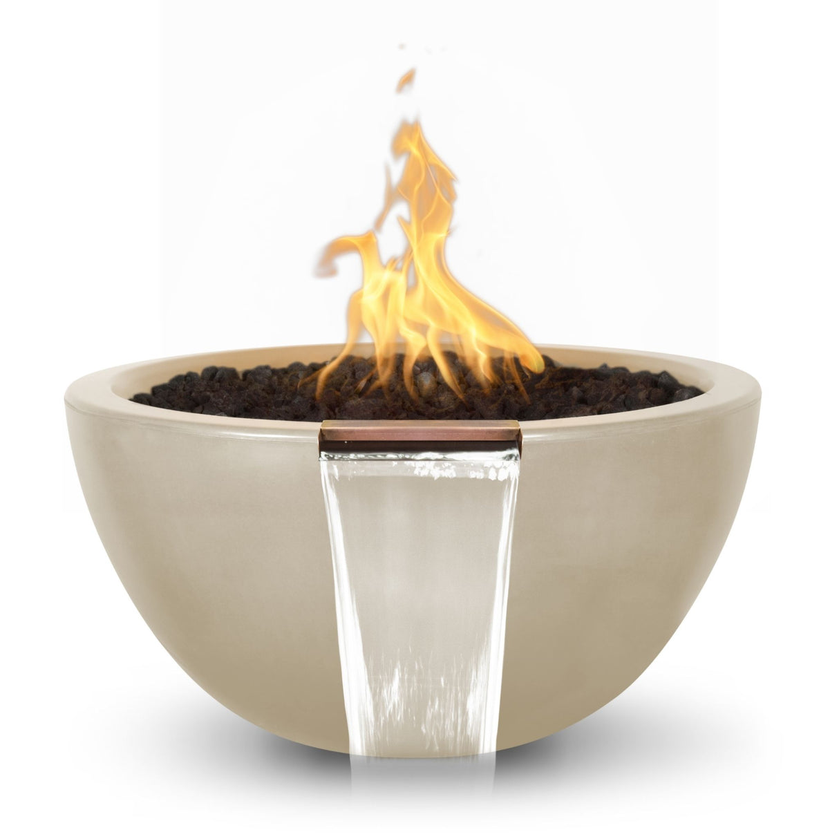 The Outdoor Plus Luna Concrete Fire & Water Bowl plus Free Cover