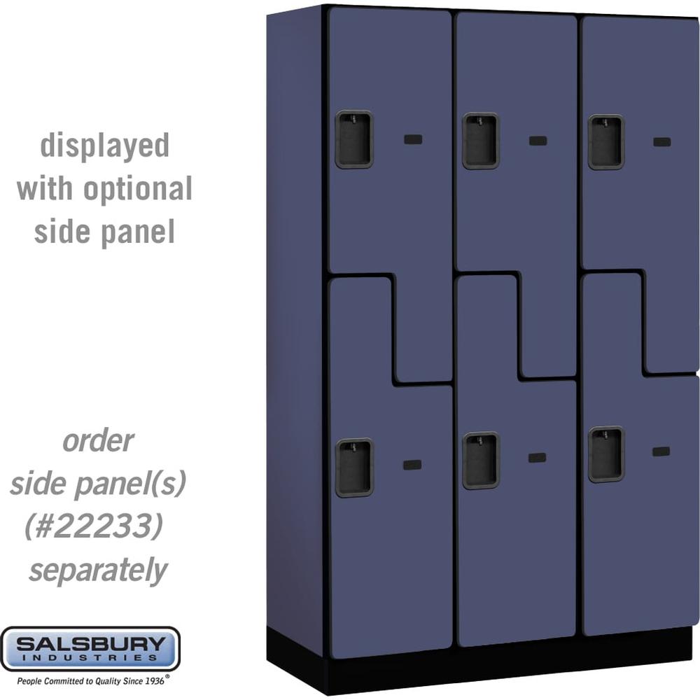 15" Wide Double Tier 'S' Style Designer Wood Locker - 3 Wide - 6 Feet High - 18" Deep by Salsbury
