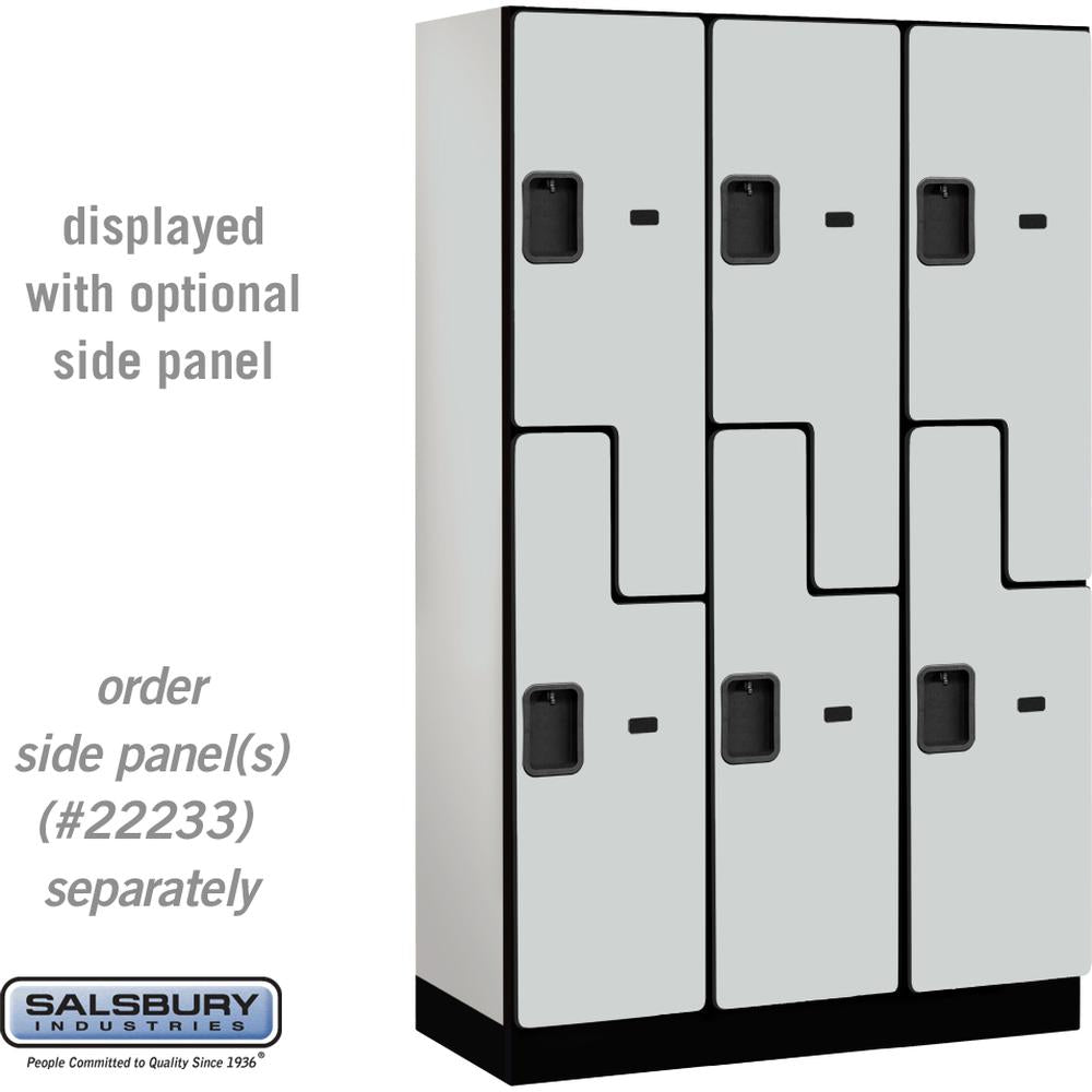 15" Wide Double Tier 'S' Style Designer Wood Locker - 3 Wide - 6 Feet High - 18" Deep by Salsbury