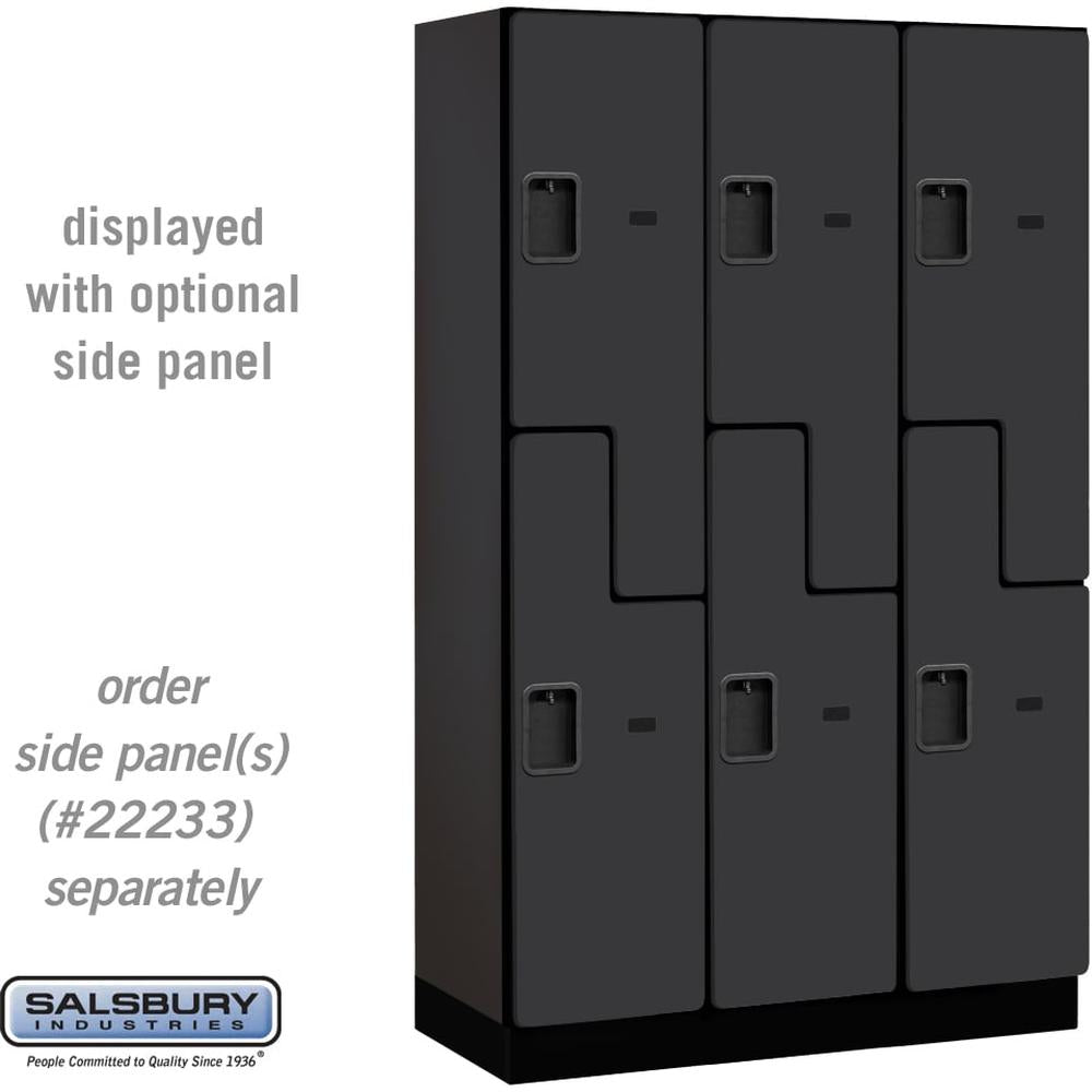 15" Wide Double Tier 'S' Style Designer Wood Locker - 3 Wide - 6 Feet High - 18" Deep by Salsbury
