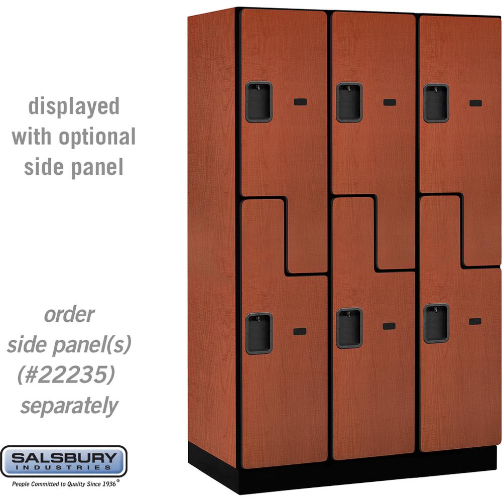15" Wide Double Tier 'S' Style Designer Wood Locker - 3 Wide - 6 Feet High - 21" Deep by Salsbury