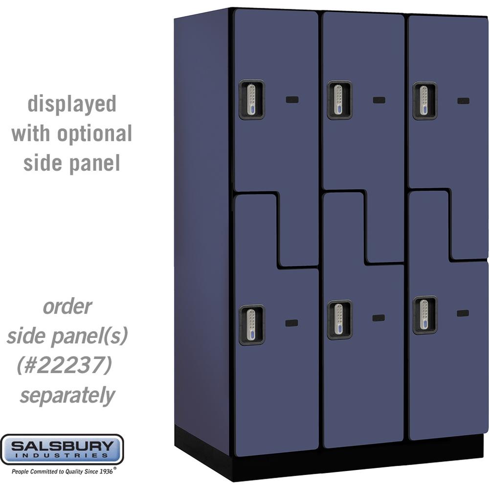 15" Wide Double Tier 'S' Style Designer Wood Locker - 3 Wide - 6 Feet High - 24" Deep by Salsbury