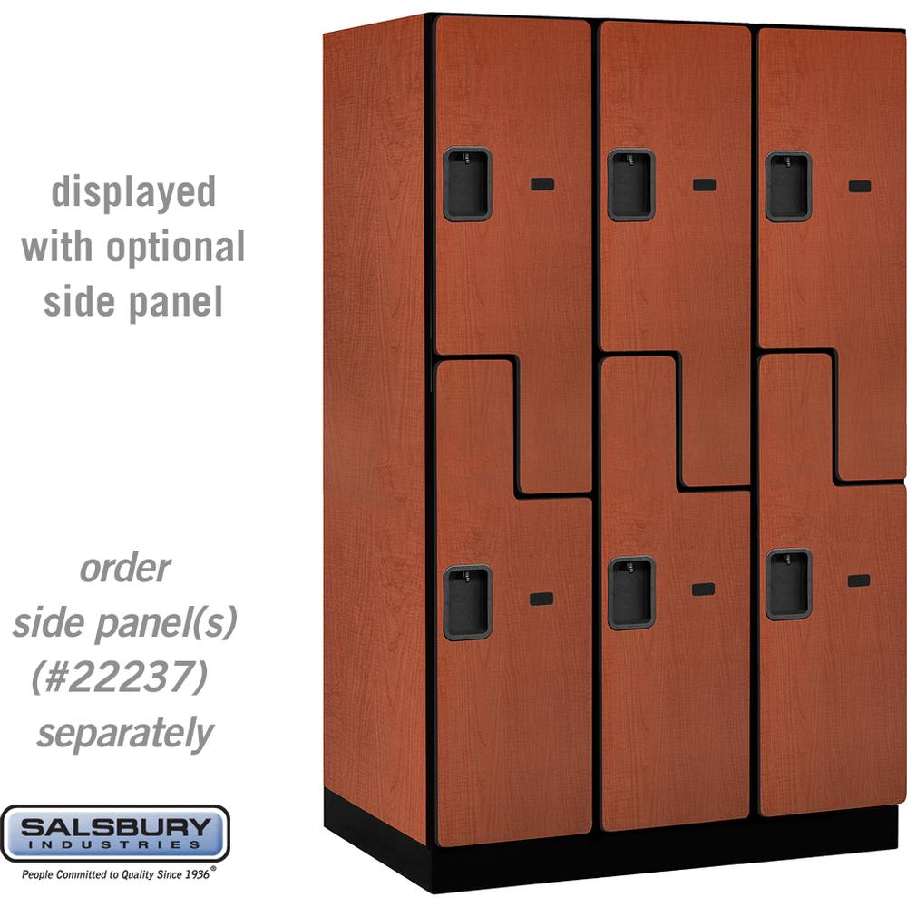 15" Wide Double Tier 'S' Style Designer Wood Locker - 3 Wide - 6 Feet High - 24" Deep by Salsbury