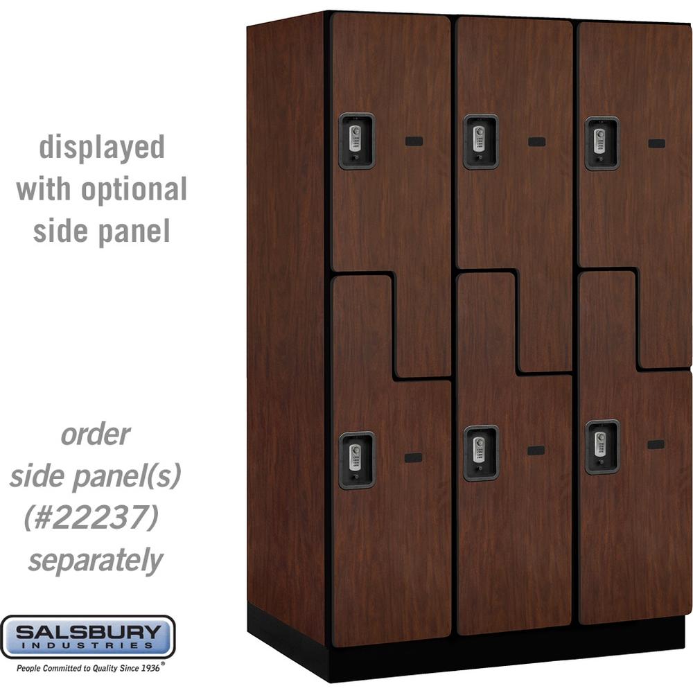 15" Wide Double Tier 'S' Style Designer Wood Locker - 3 Wide - 6 Feet High - 24" Deep by Salsbury