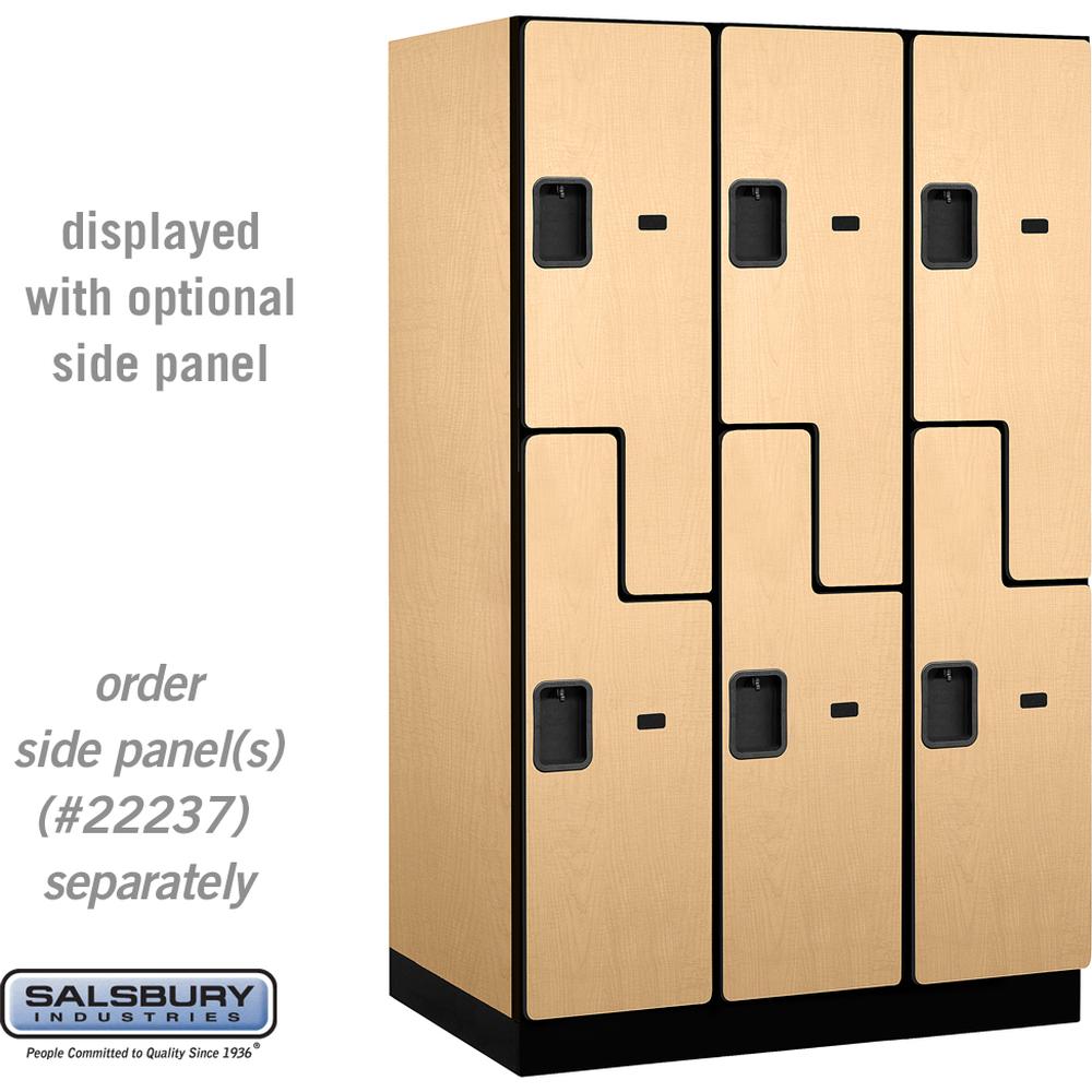 15" Wide Double Tier 'S' Style Designer Wood Locker - 3 Wide - 6 Feet High - 24" Deep by Salsbury