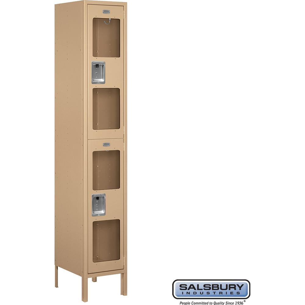 15" Wide Double Tier See-Through Metal Locker - 1 Wide - 6 Feet High - 15" Deep by Salsbury