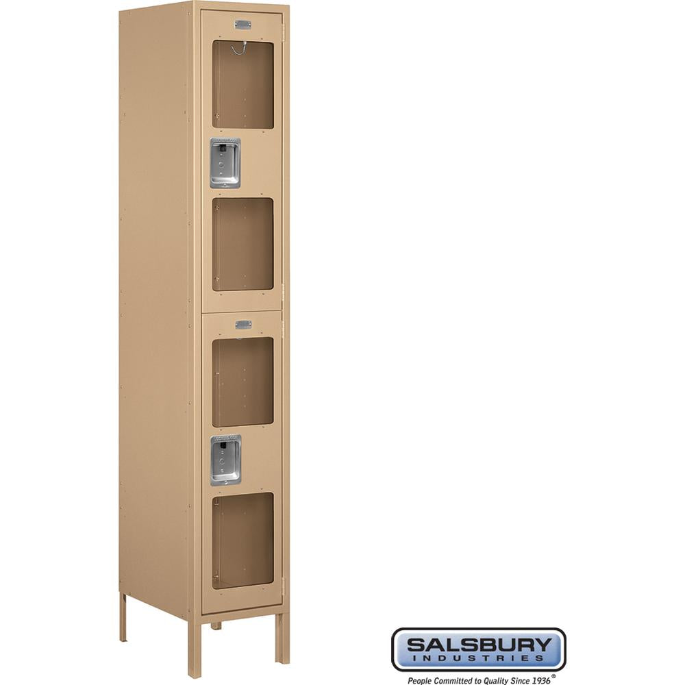 15" Wide Double Tier See-Through Metal Locker - 1 Wide - 6 Feet High - 18" Deep by Salsbury