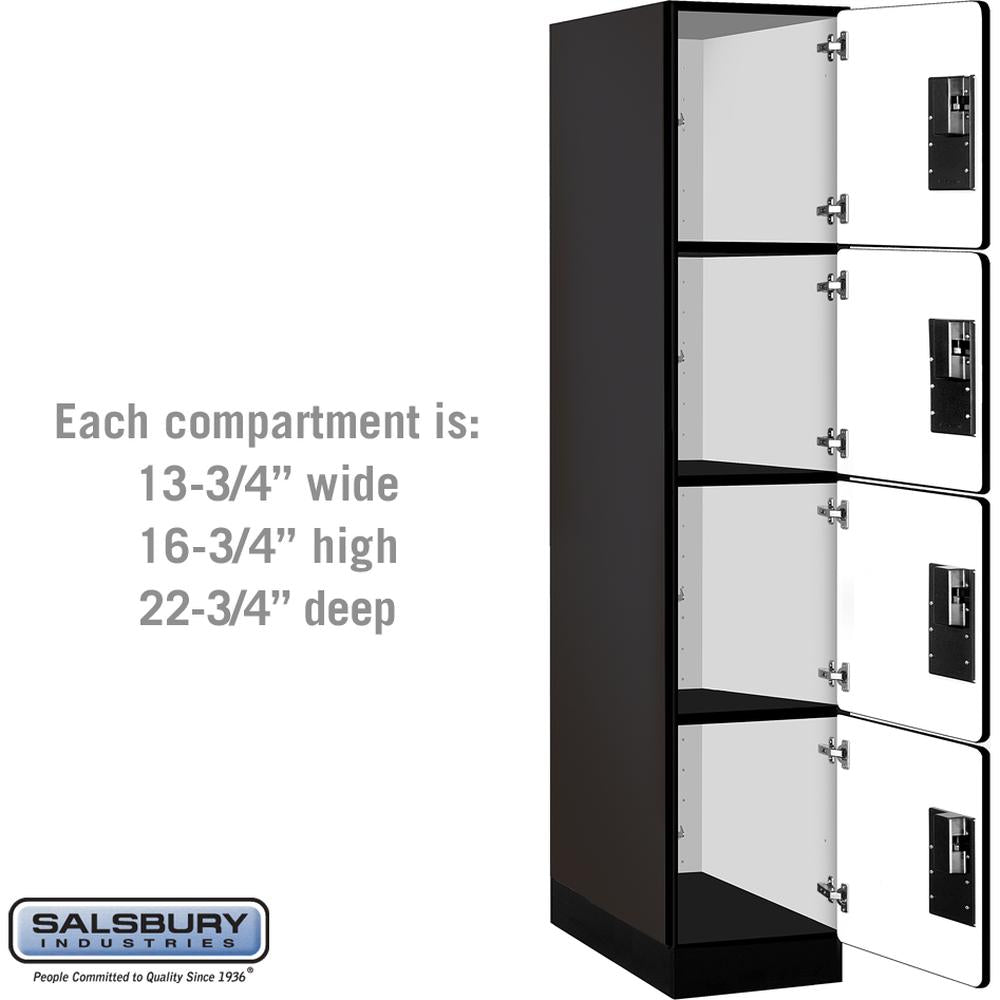 15" Wide Four Tier Designer Wood Locker - 1 Wide - 6 Feet High - 24" Deep by Salsbury