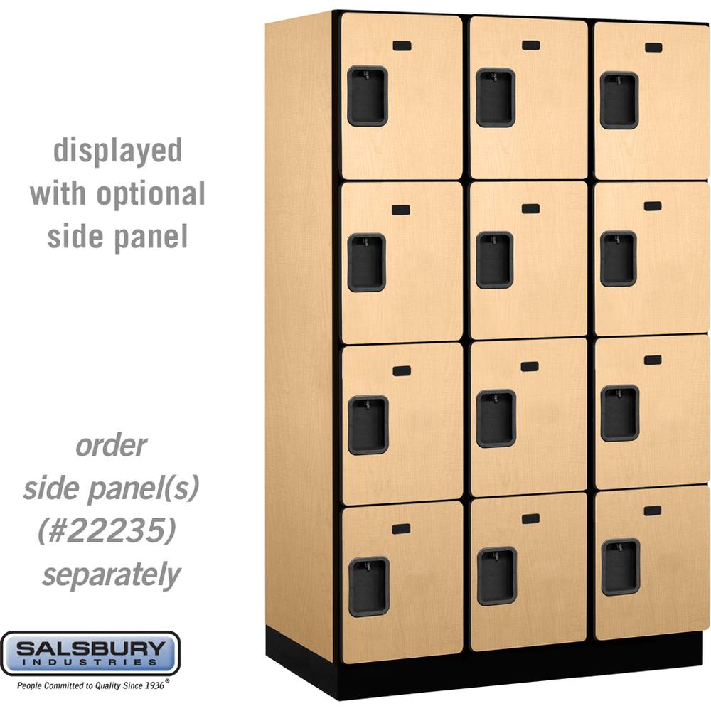 15" Wide Four Tier Designer Wood Locker - 3 Wide - 6 Feet High - 18" Deep by Salsbury