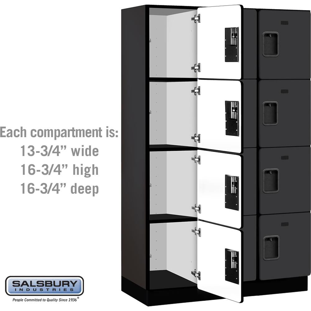 15" Wide Four Tier Designer Wood Locker - 3 Wide - 6 Feet High - 18" Deep by Salsbury