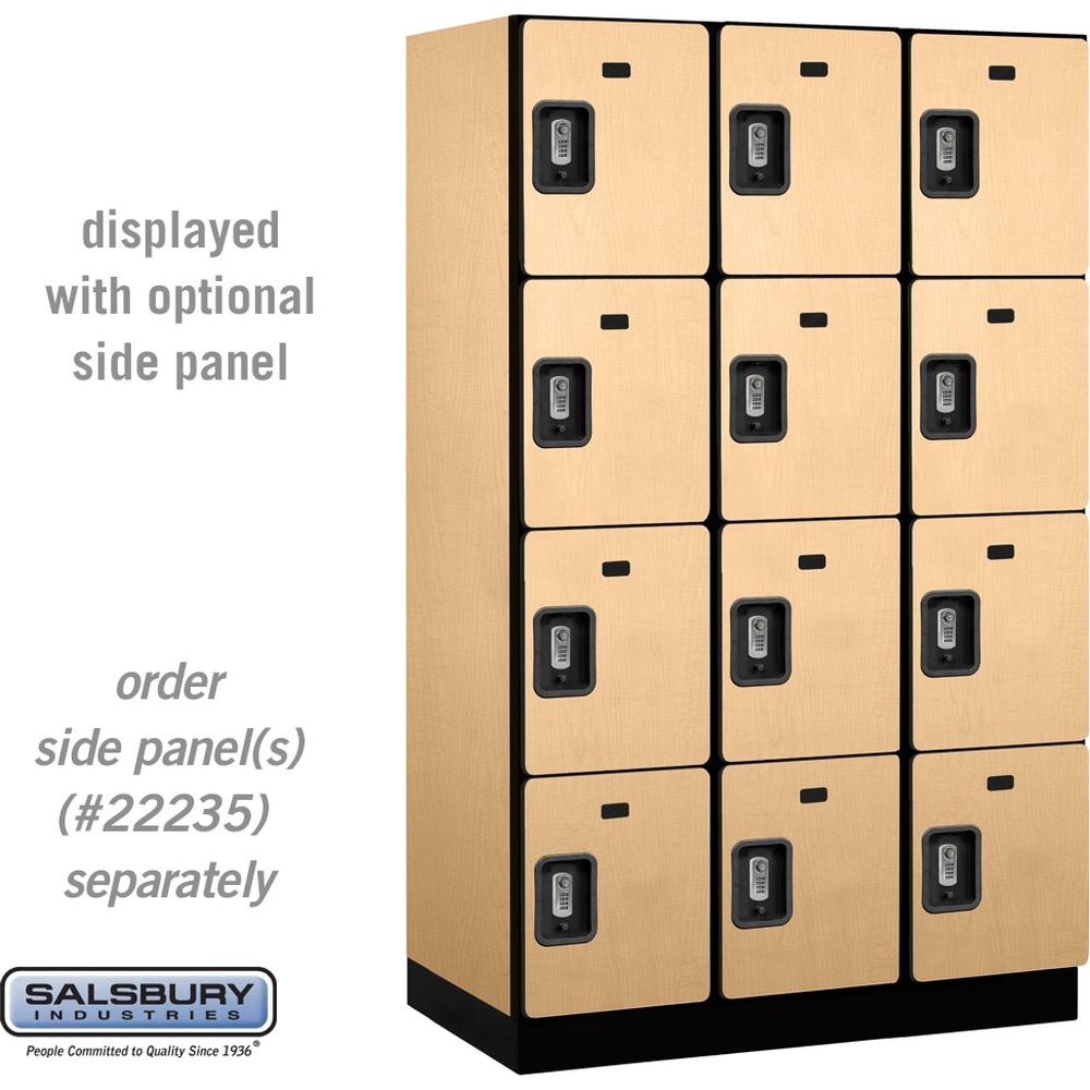 15" Wide Four Tier Designer Wood Locker - 3 Wide - 6 Feet High - 21" Deep by Salsbury
