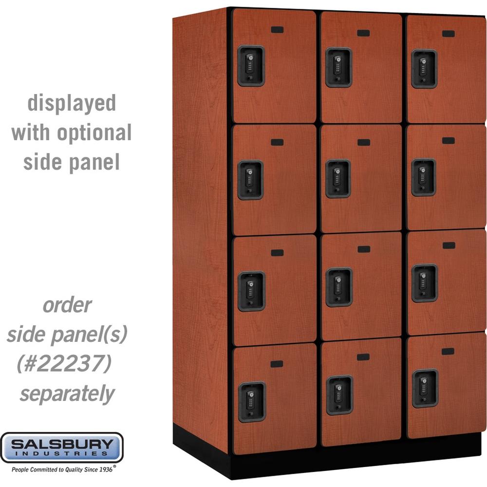 15" Wide Four Tier Designer Wood Locker - 3 Wide - 6 Feet High - 24" Deep by Salsbury