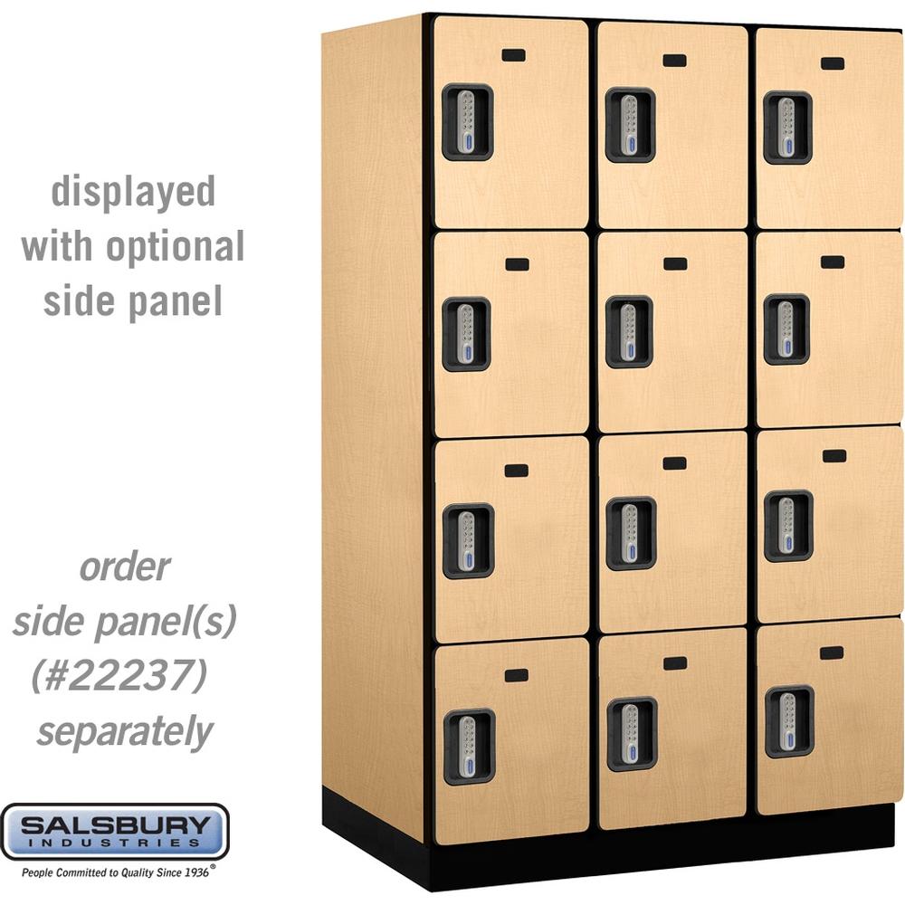 15" Wide Four Tier Designer Wood Locker - 3 Wide - 6 Feet High - 24" Deep by Salsbury