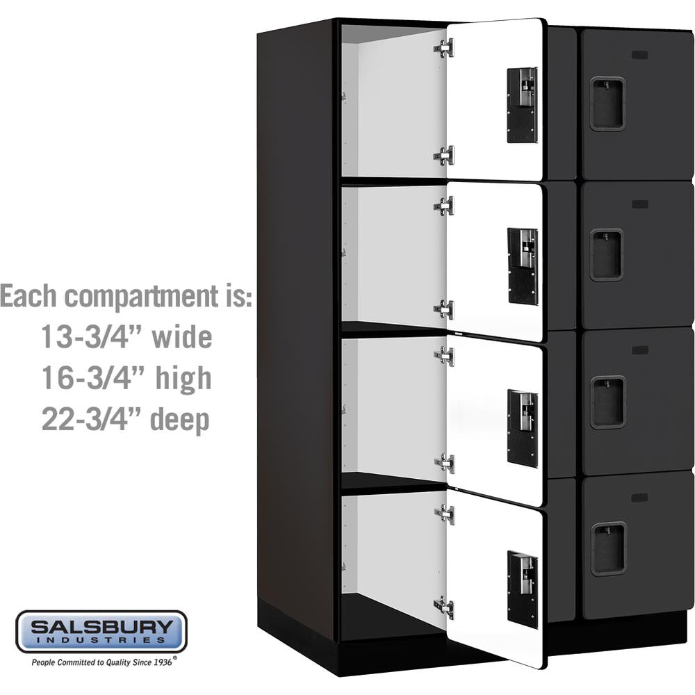 15" Wide Four Tier Designer Wood Locker - 3 Wide - 6 Feet High - 24" Deep by Salsbury