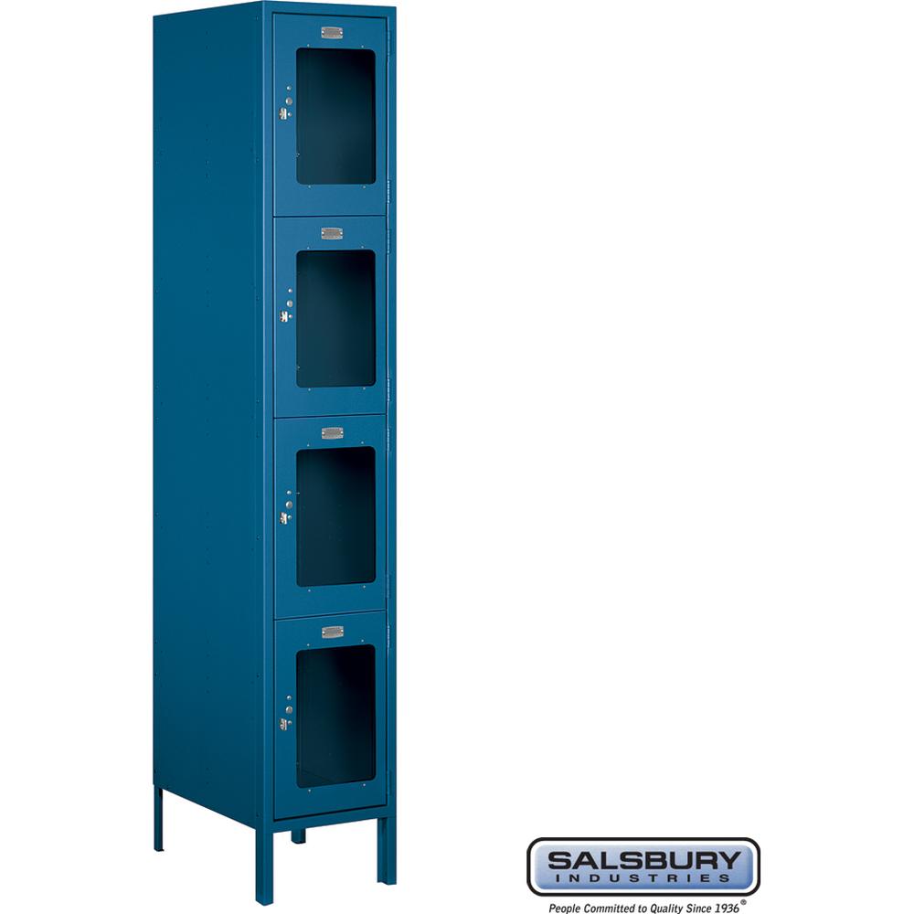 15" Wide Four Tier See-Through Metal Locker - 1 Wide - 6 Feet High - 18" Deep by Salsbury