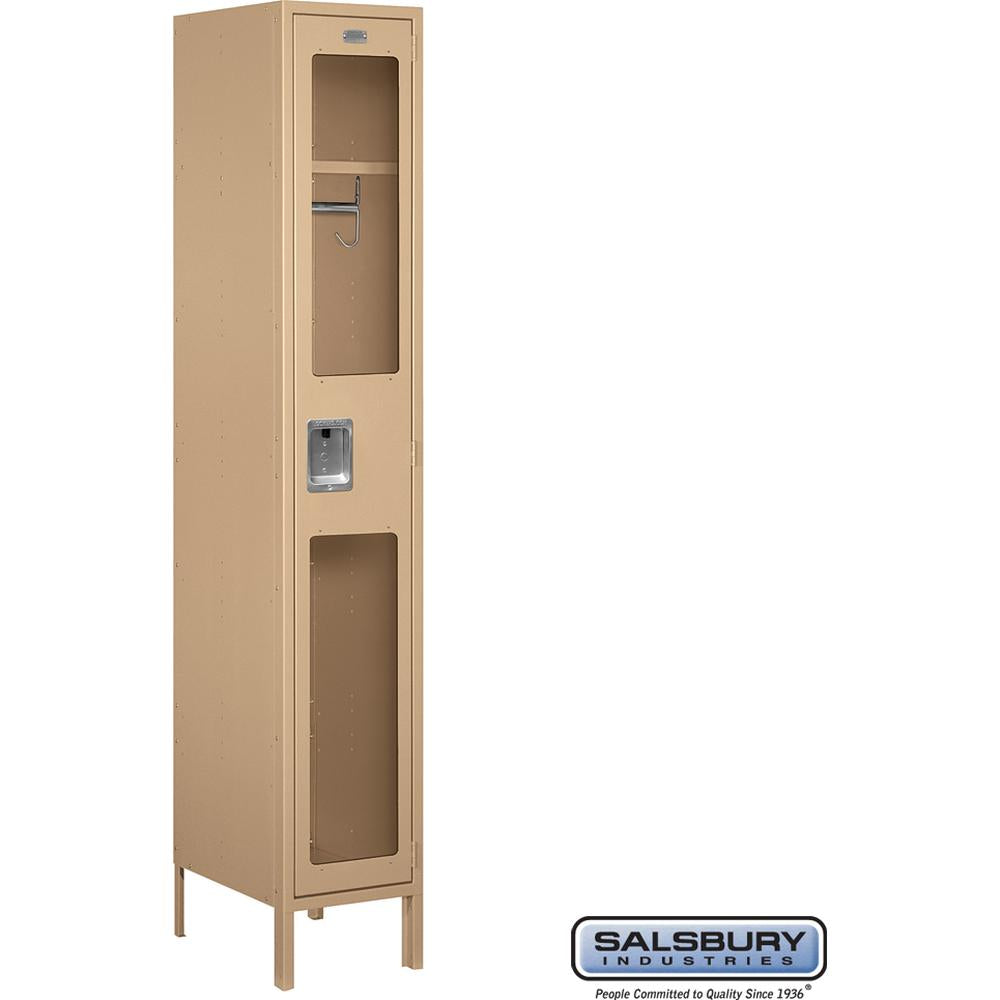 15" Wide Single Tier See-Through Metal Locker - 1 Wide - 6 Feet High - 18" Deep by Salsbury