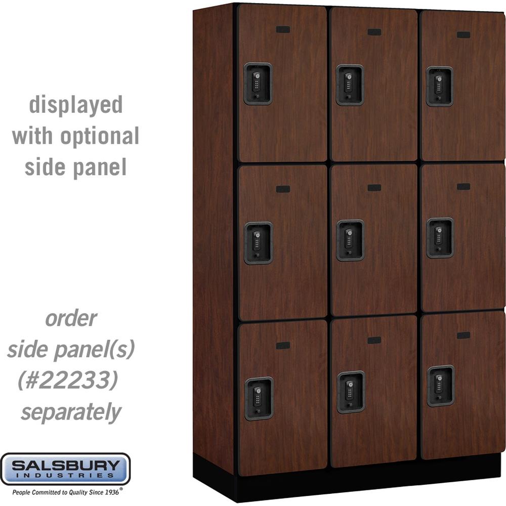 15" Wide Triple Tier Designer Wood Locker - 3 Wide - 6 Feet High - 18" Deep by Salsbury