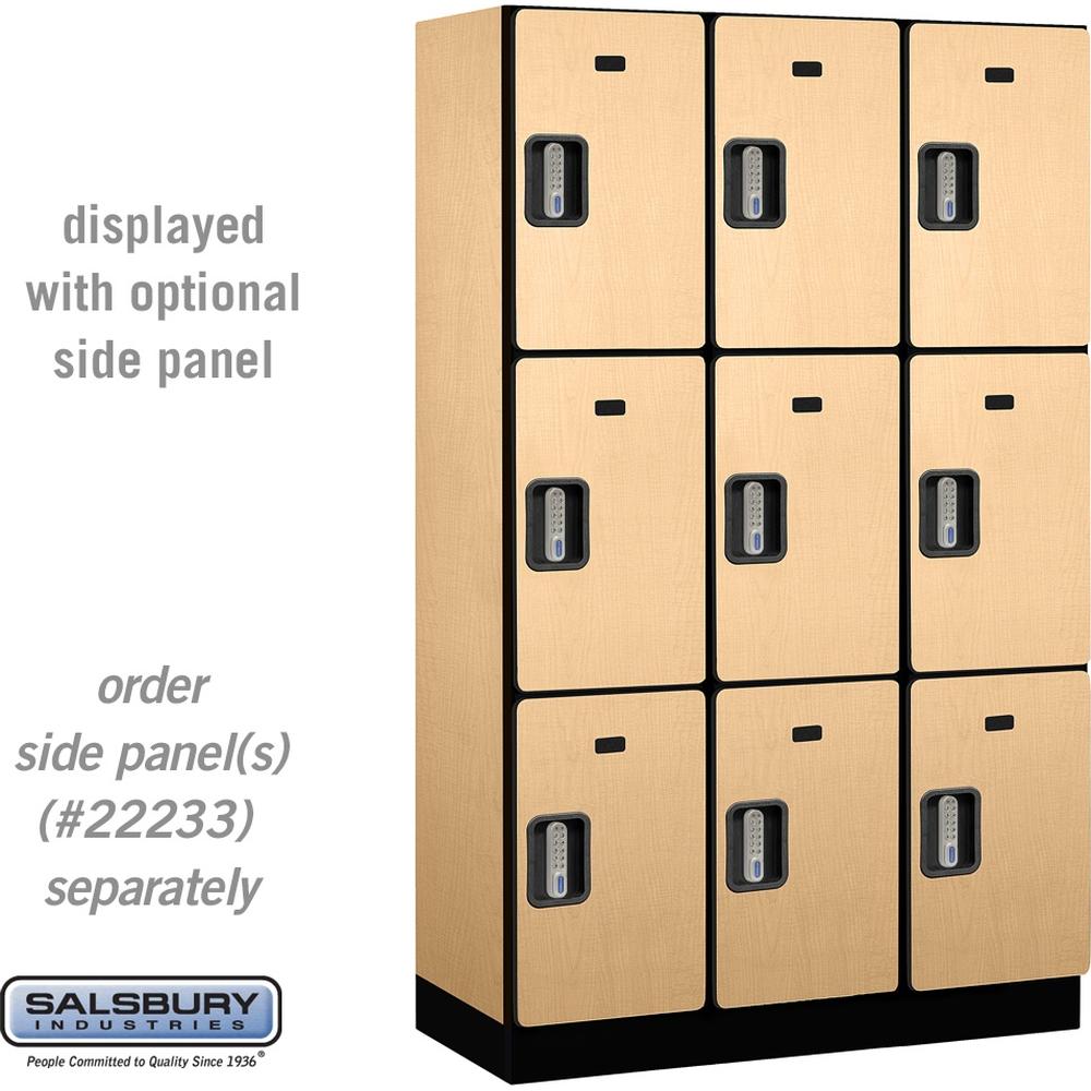 15" Wide Triple Tier Designer Wood Locker - 3 Wide - 6 Feet High - 18" Deep by Salsbury