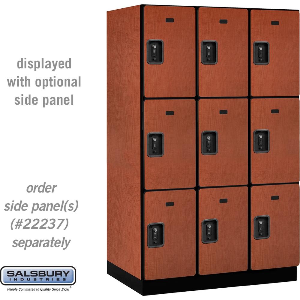 15" Wide Triple Tier Designer Wood Locker - 3 Wide - 6 Feet High - 24" Deep by Salsbury
