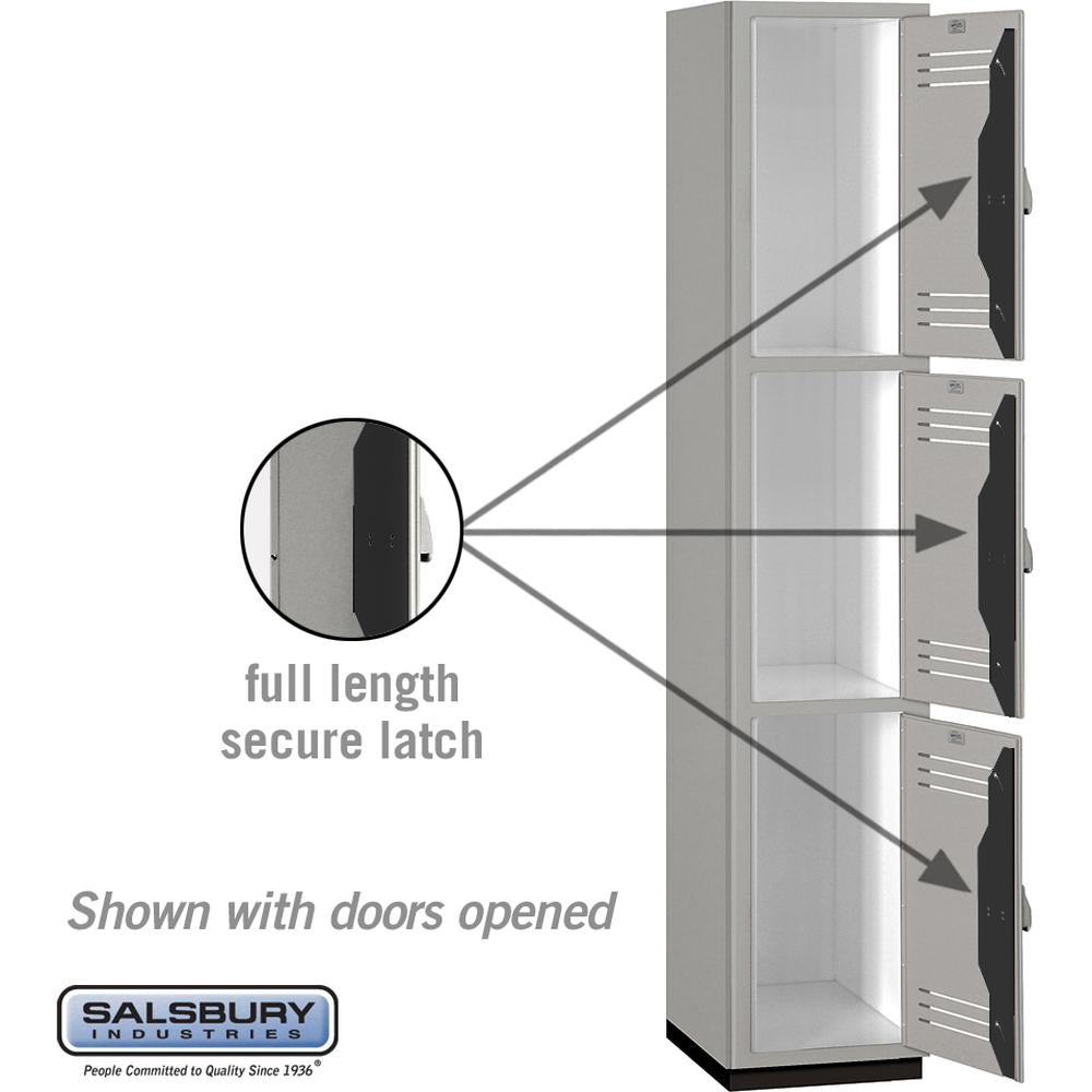 15" Wide Triple Tier Heavy Duty Plastic Locker - 1 Wide - 6 Feet High - 18" Deep by Salsbury