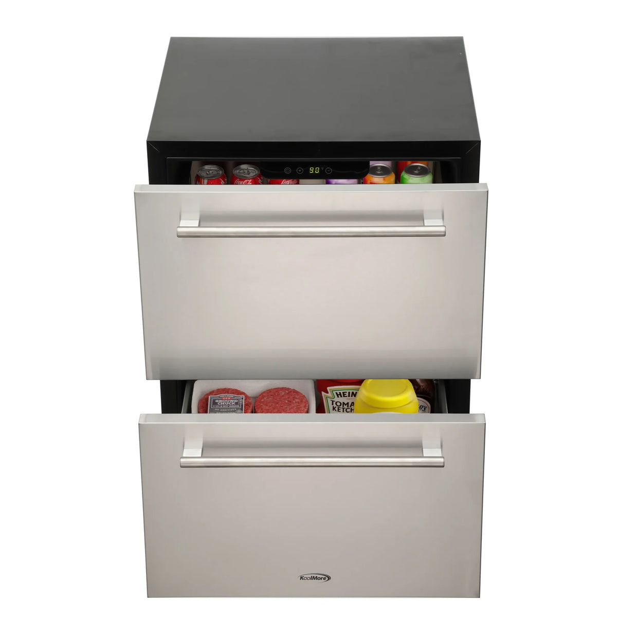 24 in. Built-in Two-Drawer Outdoor Refrigerator in Stainless-Steel