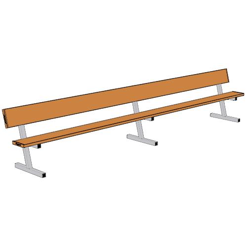 Jaypro 15' Player Bench w/Seat Back (Portable)