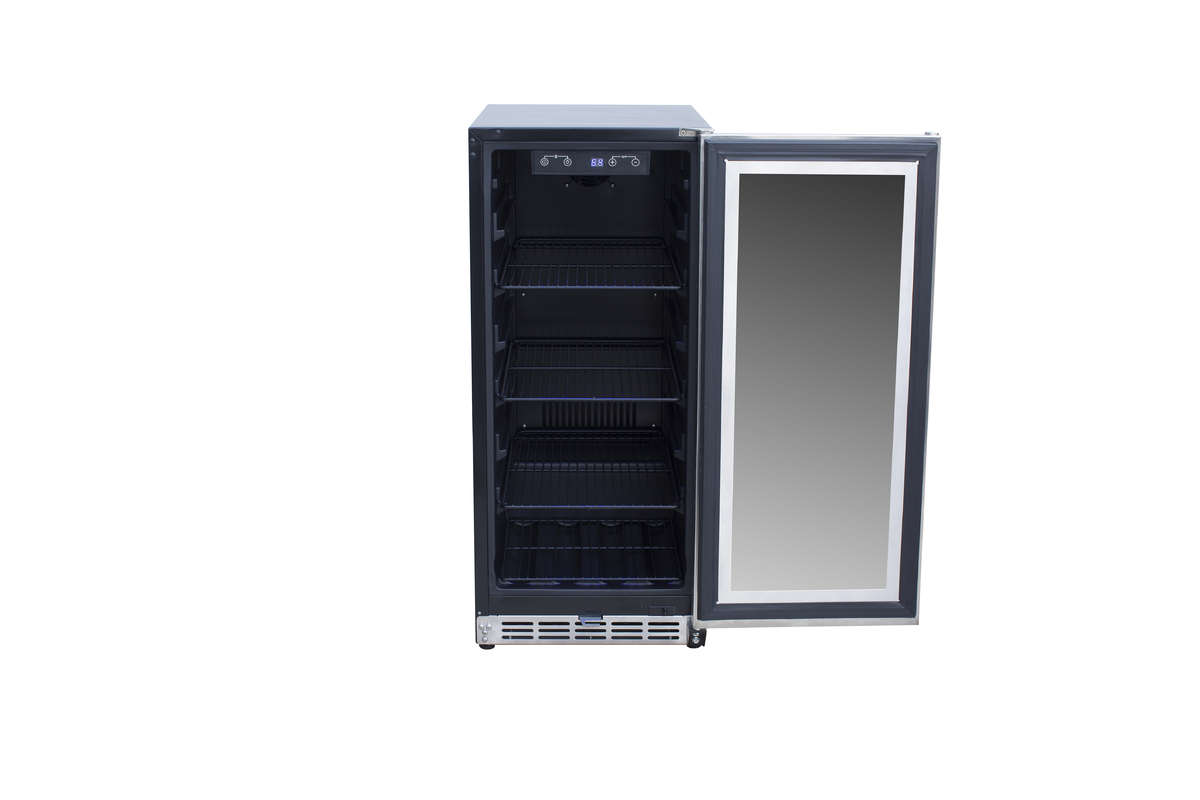 AMD 15" Outdoor Rated Fridge with Glass Door - AMD-RFR-15G
