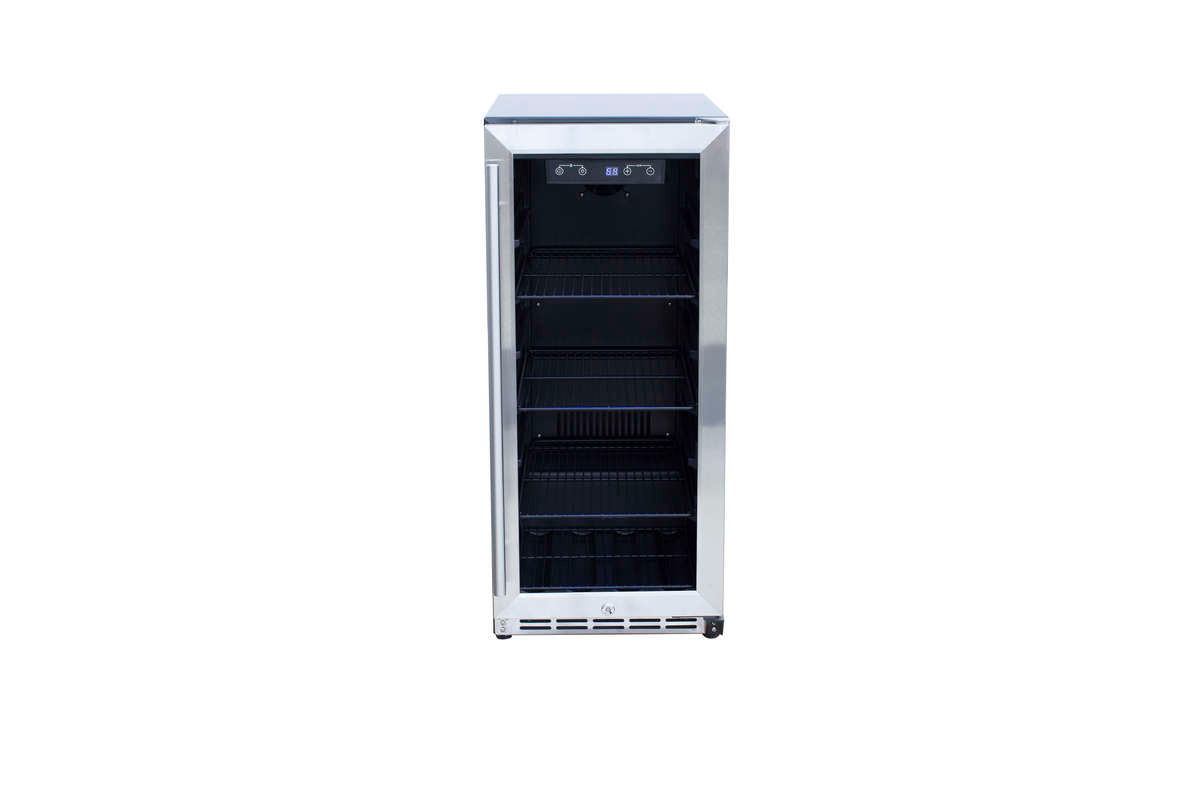 AMD 15" Outdoor Rated Fridge with Glass Door - AMD-RFR-15G