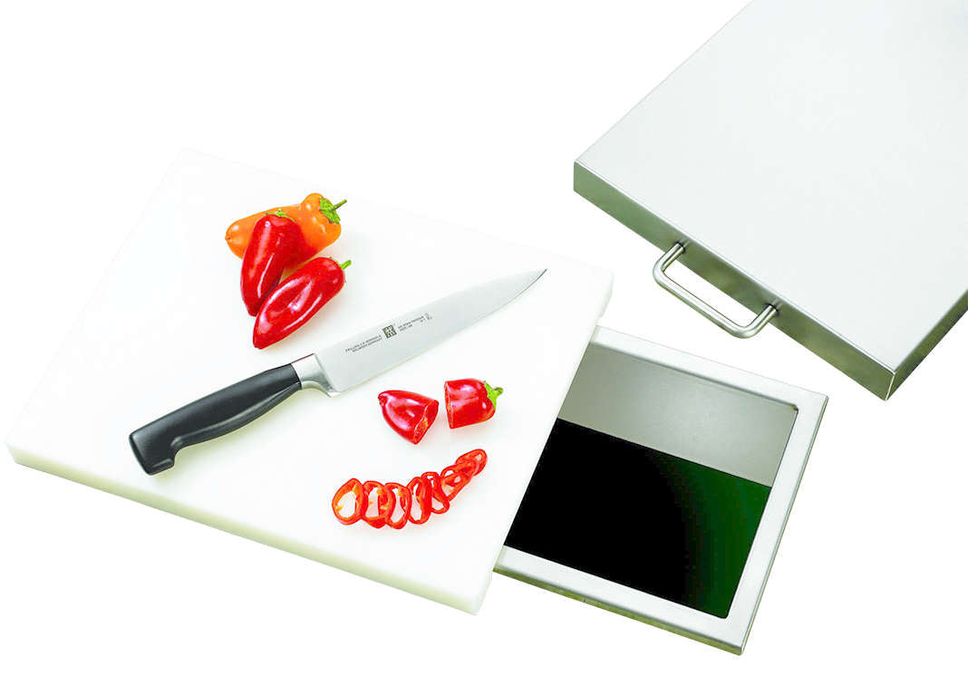 TrueFlame 14"x10" Trash Chute & Cutting Board with Lid - TF-TC-14-A