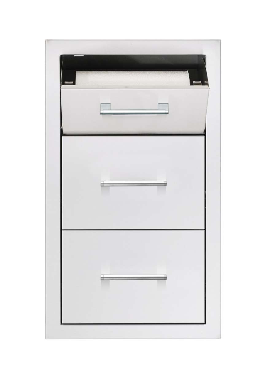 TrueFlame 17" Masonry Vertical 2-Drawer & Paper Towel Holder Combo - TF-TDC-17M
