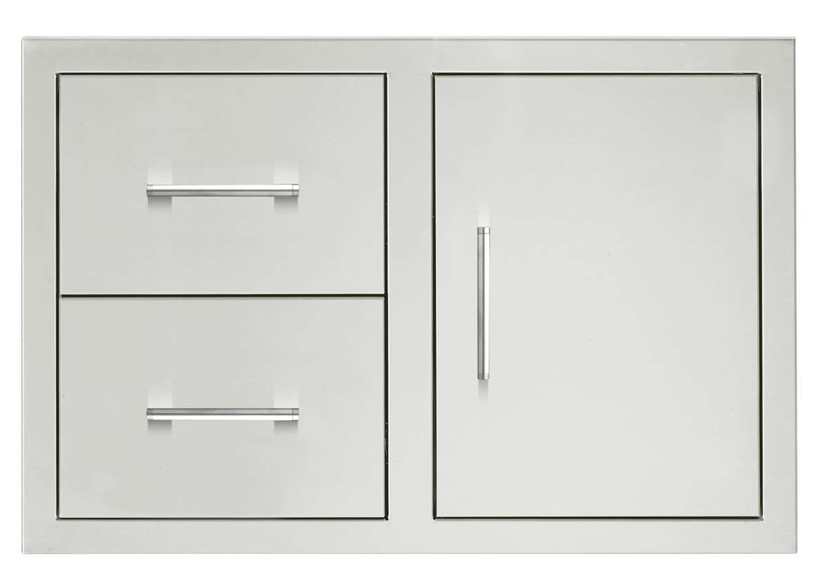TrueFlame 33" 2-Drawer & Access Door Combo Masonry Frame Return - TF-DC2-33M