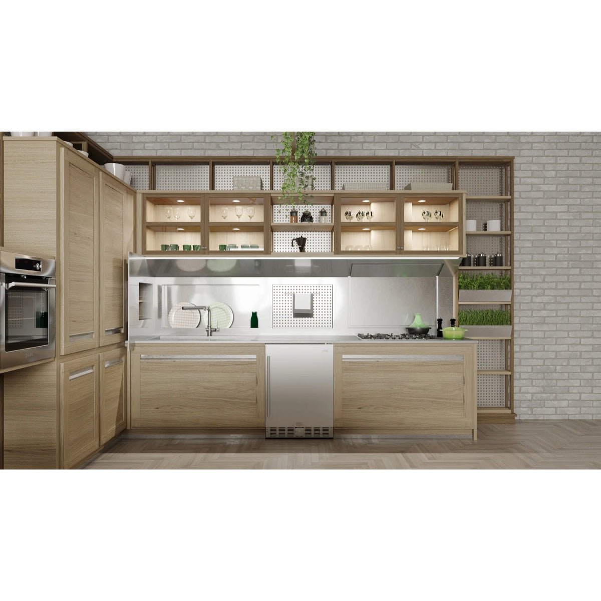 23.4 in. Stainless Steel, Solid-Door Built-In Refrigerator and Beverage Cooler, 5 Cu. ft.