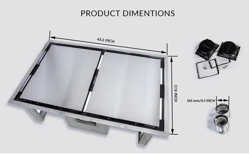 FORNO Arezzo 44" 1,200 CFM Celling Range Hood, FRHRE5312-44
