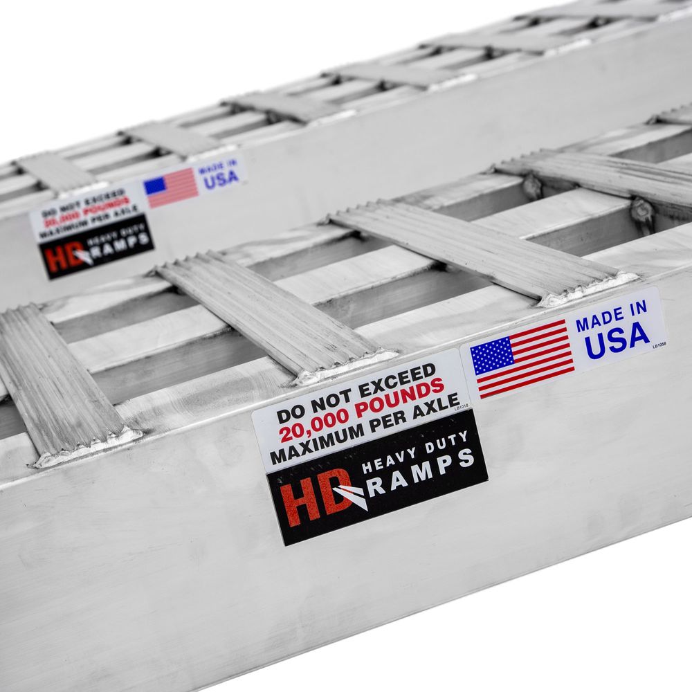 10' L x 20" W Heavy Equipment Ramps, Pin-On End, Pin-On Foot - 20,000 lb. per Axle