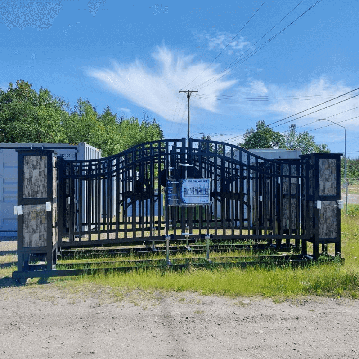 20ft Wrought Steel Garden Driveway Gate with Post