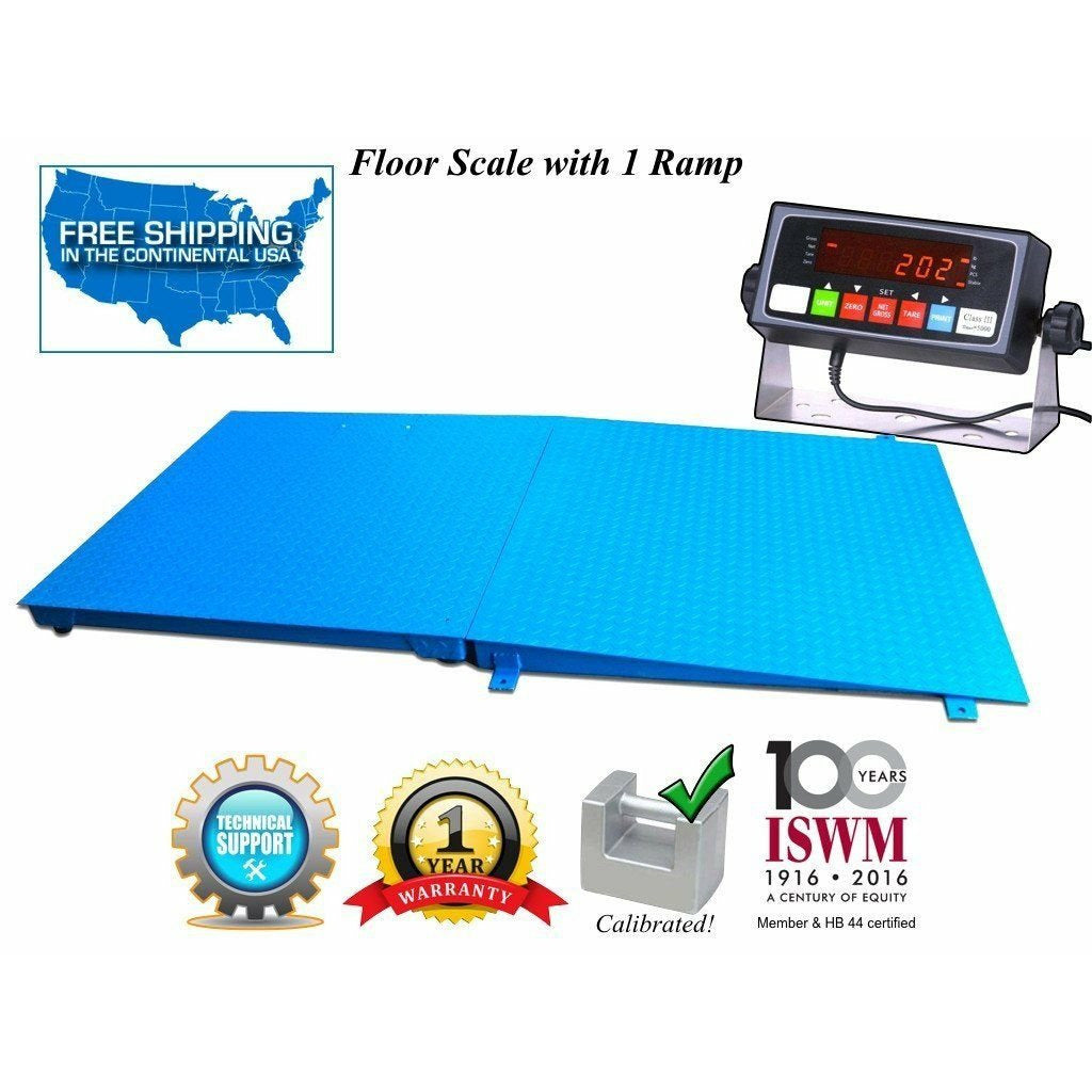 Prime Scales 72" x 48" (6' x 4') Floor Scale Selleton with a Ramp l 5000 lbs x 1 lb