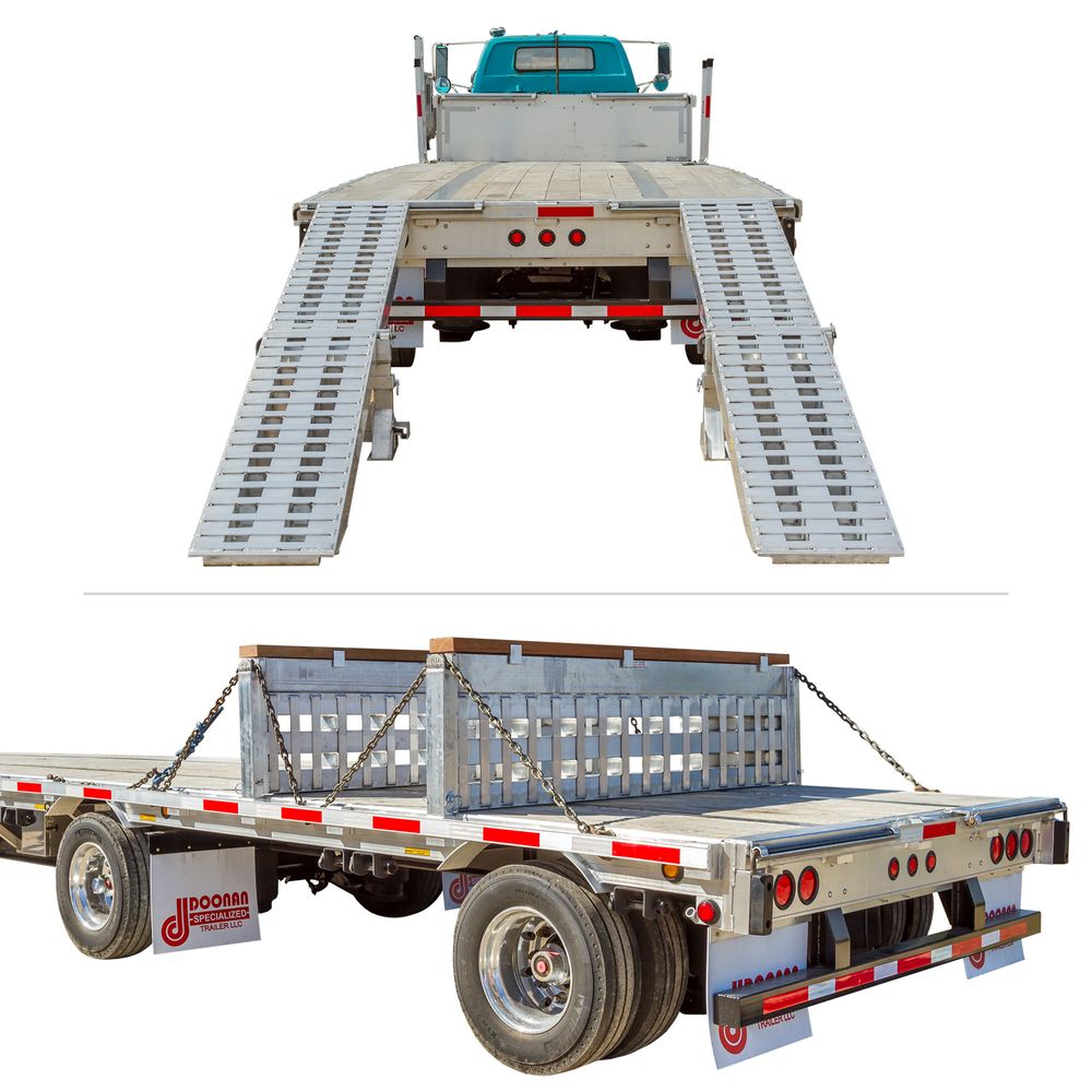 8' L x 20" W / 4 Ramp System for 26" H Step Deck Trailers - 23,500 lb. Cap
