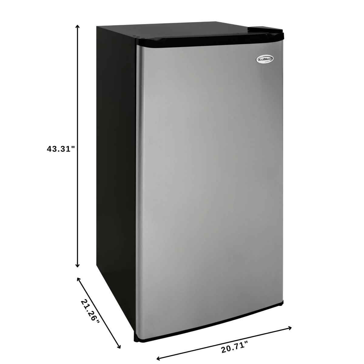 KoolMore 21 in. Convertible Refrigerator/Freezer 4.2 cu. ft. in Silver