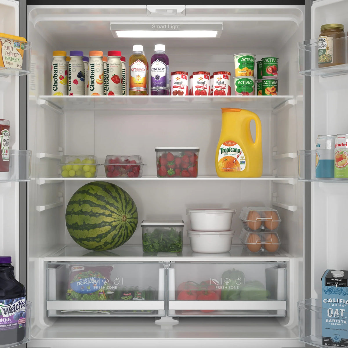 KoolMore 17.9 Cu. Ft. 33-Inch 4-Door French Door Refrigerator with Manual Twist Ice Maker, Black