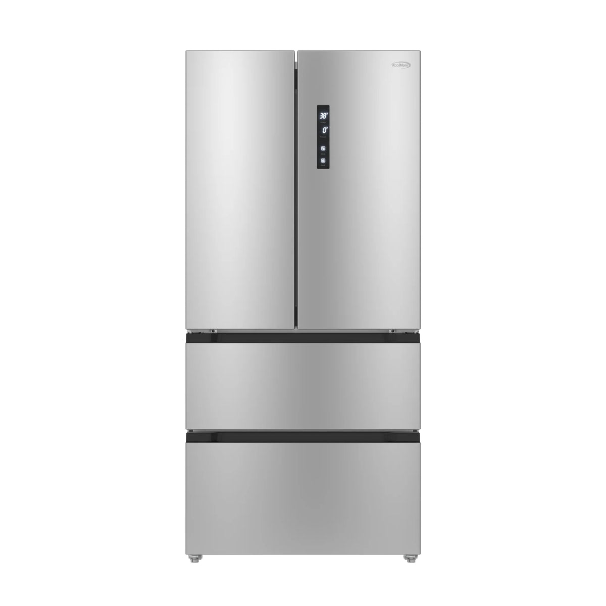 KoolMore 17.9 Cu. Ft. 33-Inch 4-Door French Door Refrigerator with Manual Twist Ice Maker, Stainless Steel