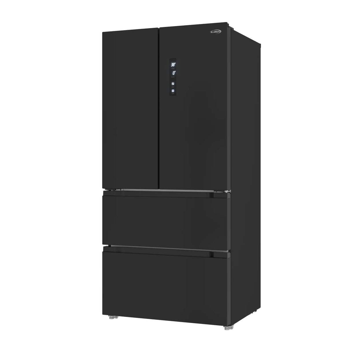 KoolMore 17.9 Cu. Ft. 33-Inch 4-Door French Door Refrigerator with Manual Twist Ice Maker, Black