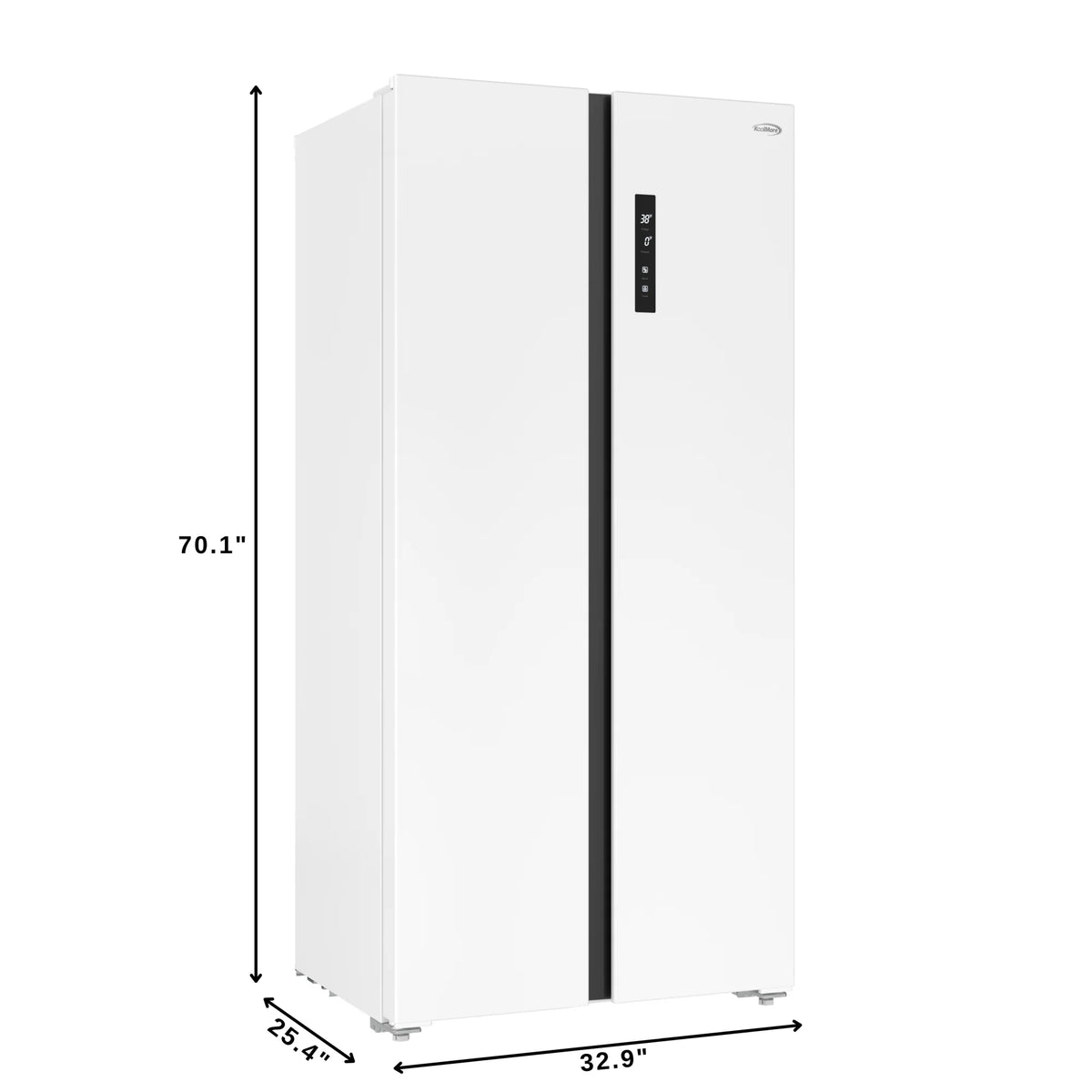 15.6 Cu. Ft. 33-Inch Side-by-Side Refrigerator with Manual Twist Ice Maker, White