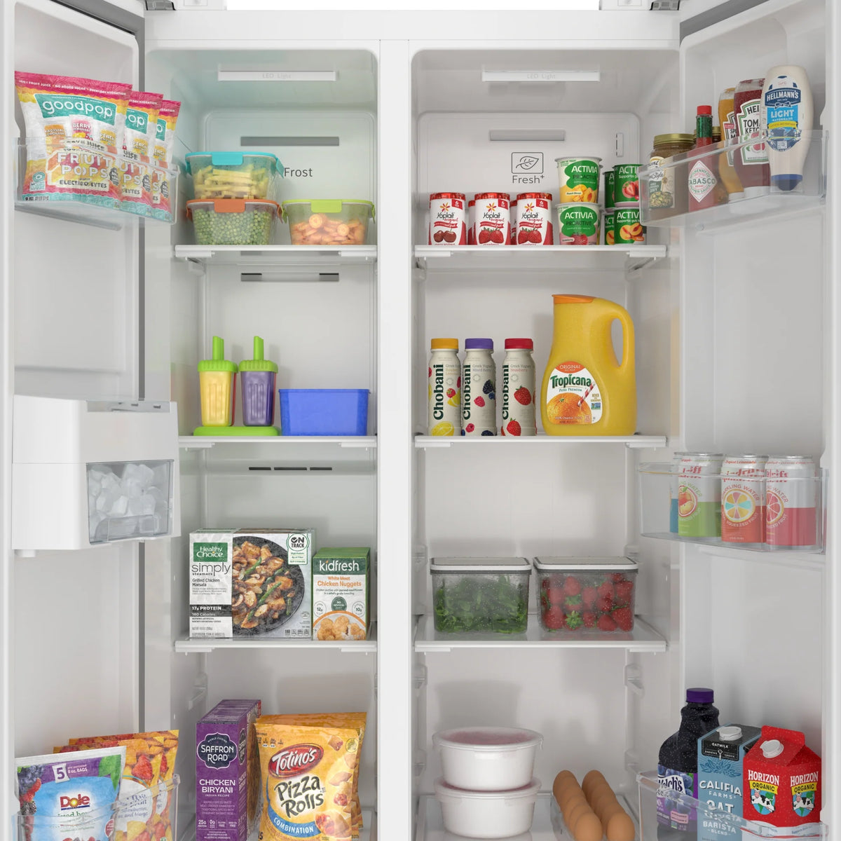 15.6 Cu. Ft. 33-Inch Side-by-Side Refrigerator with Manual Twist Ice Maker, White