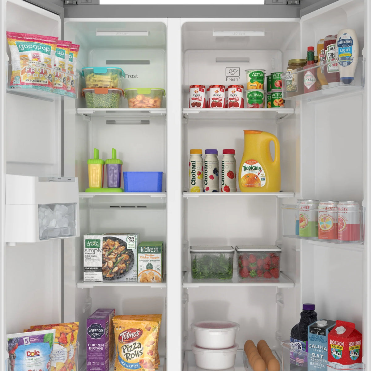 15.6 Cu. Ft. 33-Inch Side-by-Side Refrigerator with Manual Twist Ice Maker, Stainless Steel