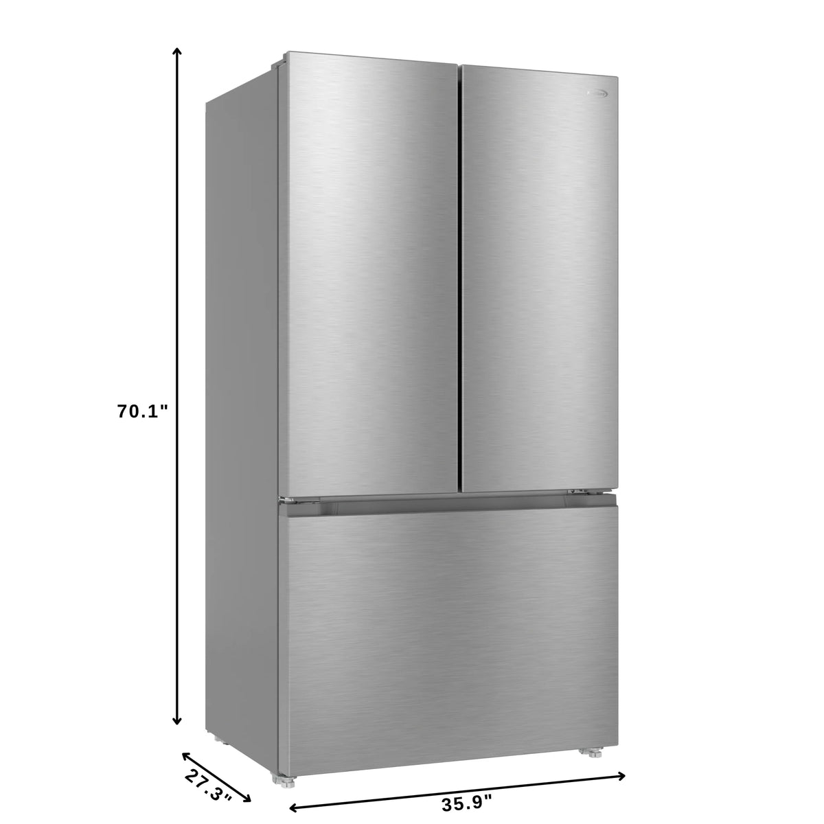 KoolMore 20.3 Cu. Ft. 36-Inch French Door Refrigerator with Automatic Ice Maker, Stainless Steel